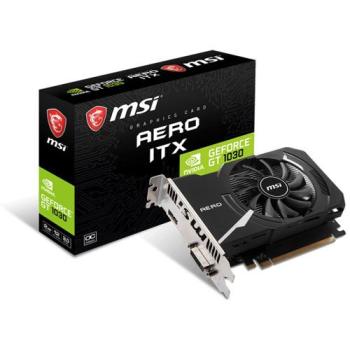 2GB MSI GeForce GT 1030 AERO ITX 2GD4 OC Aktiv PCIe 3.0 x16 Grafikkarte