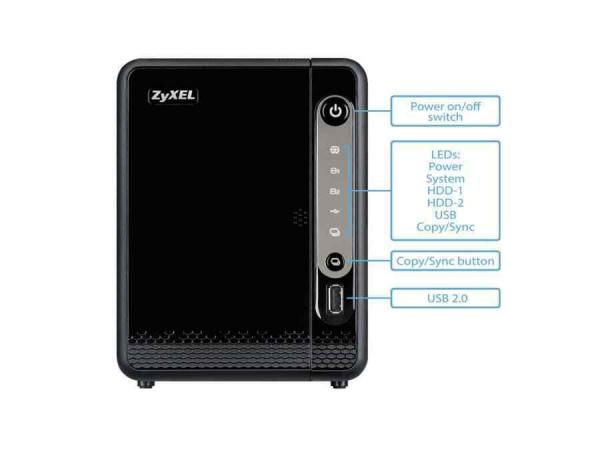 Zyxel NAS326 NAS 2-Bay [2,5"/3,5" SATA HDD, 1x Gigabit LAN, 512MB RAM]